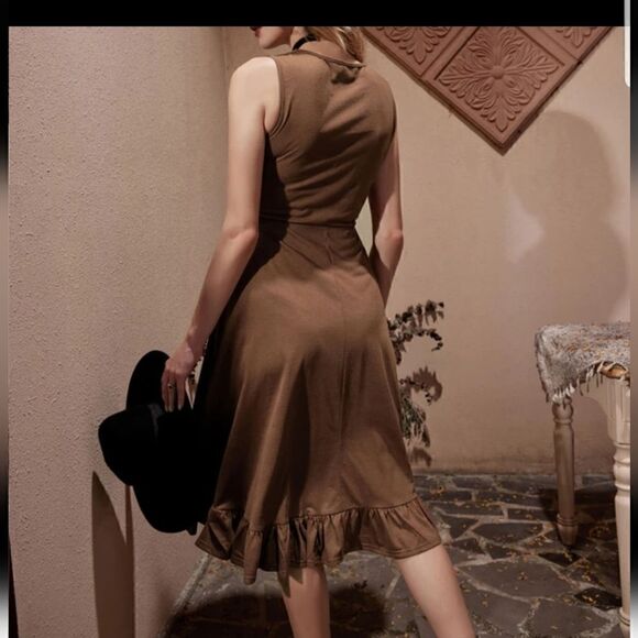 WOMEN'S Steampunk Gothic Victorian Dress, Brown new with original Package - Picture 5 of 16